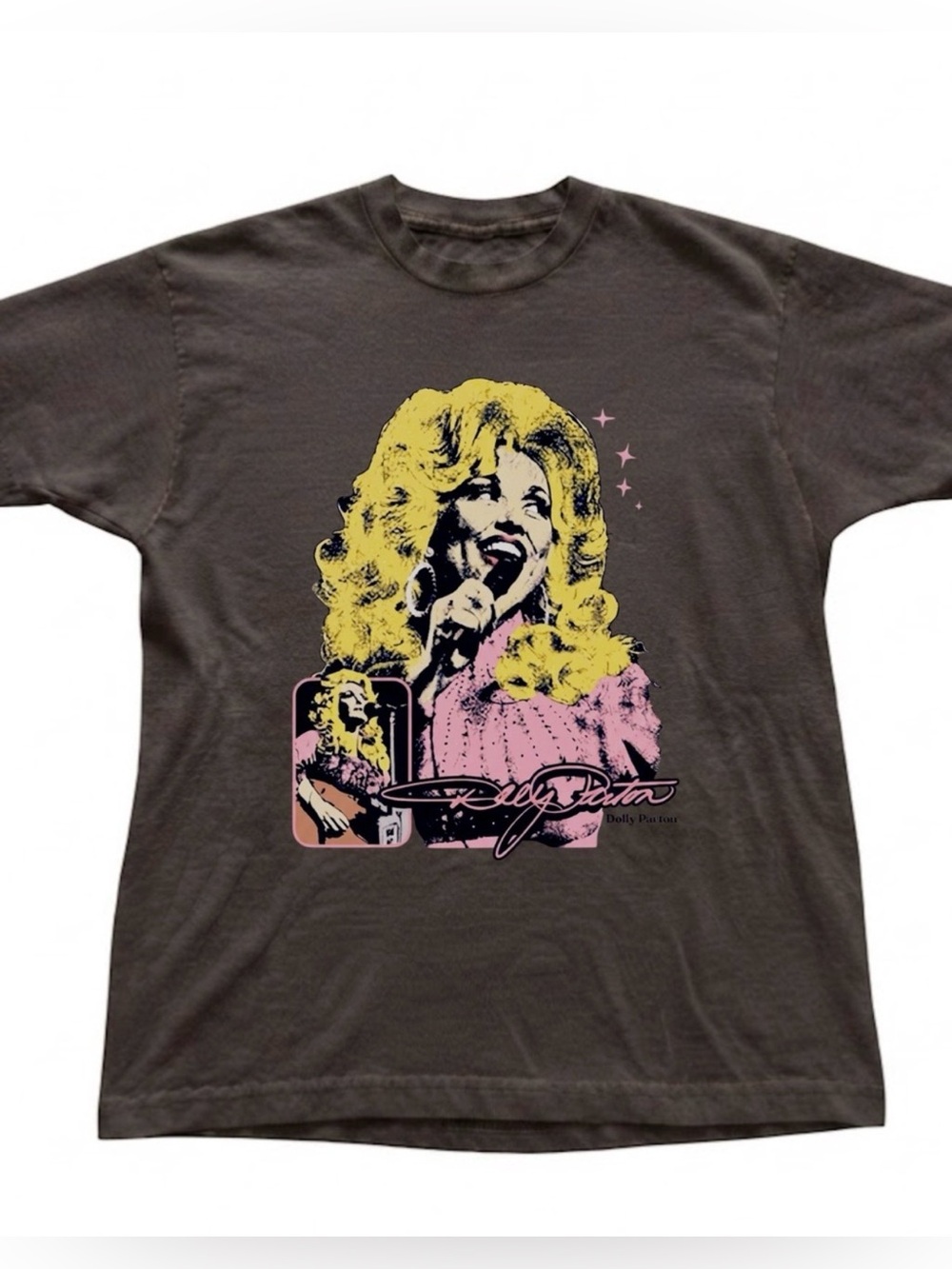 Dolly Parton Graphic Tee in Charcoal Grey - Size Medium - NEW!